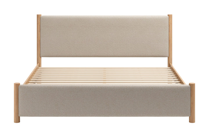 Hadi King Bed Beige & Natural