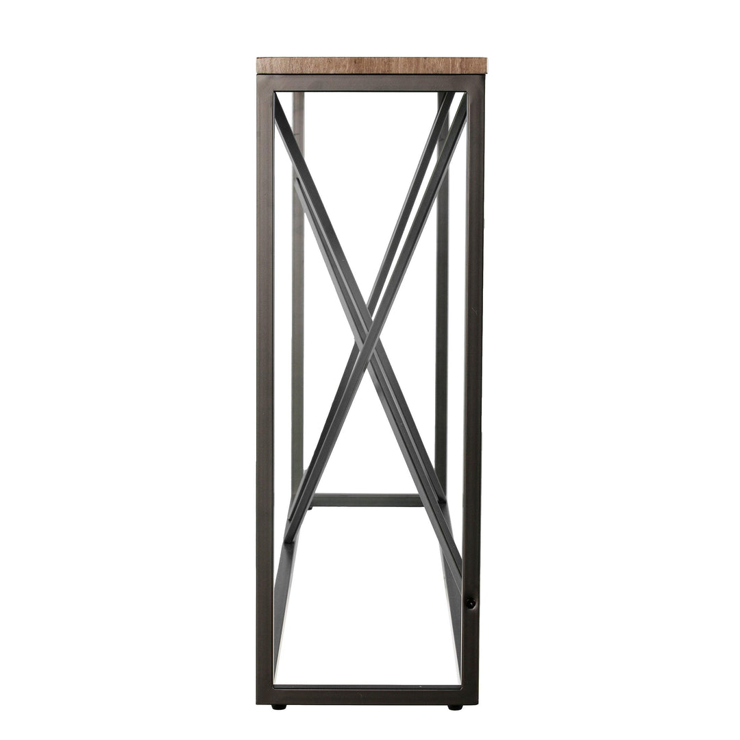 SwayLiving Arendal Faux Stone Skinny Console Table - Grey CONSOLE TABLES