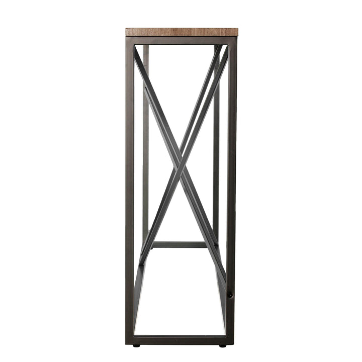 SwayLiving Arendal Faux Stone Skinny Console Table - Grey CONSOLE TABLES