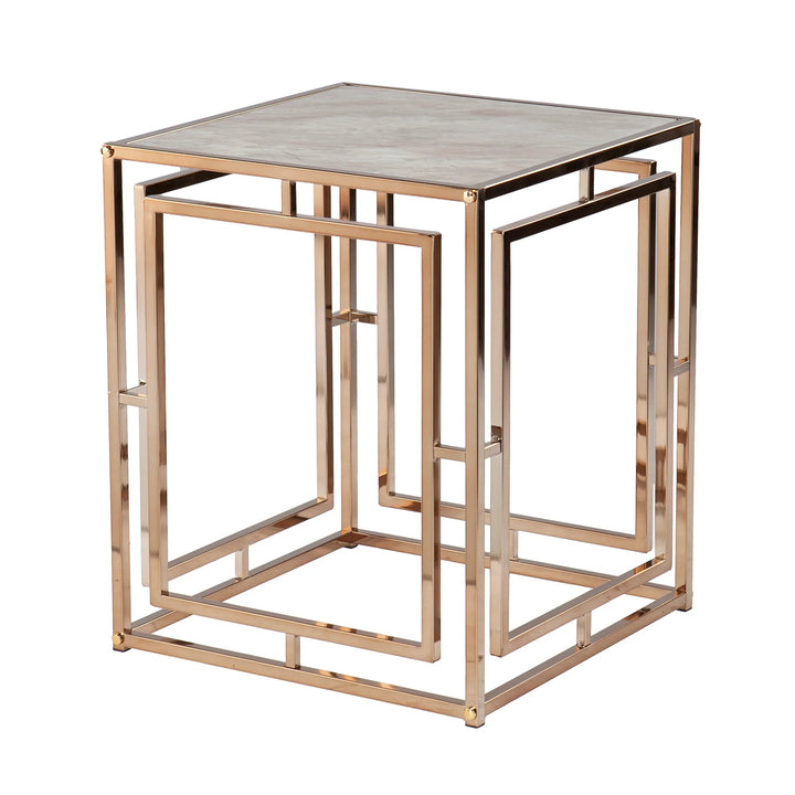SwayLiving Simondley Faux Marble End Table ACCENT TABLES