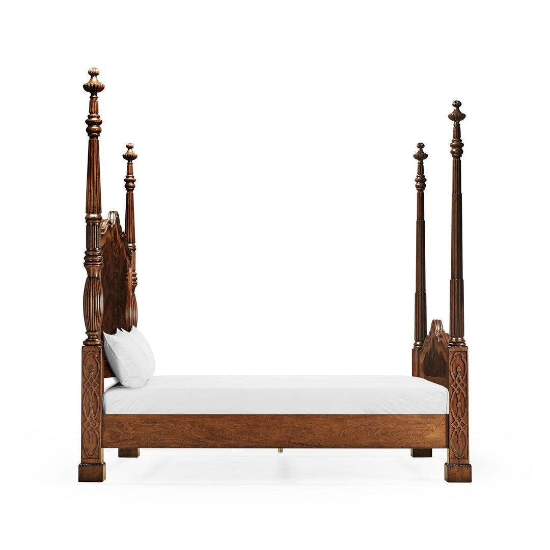 SwayLiving Versailles Mahogany King Poster Bed BEDS