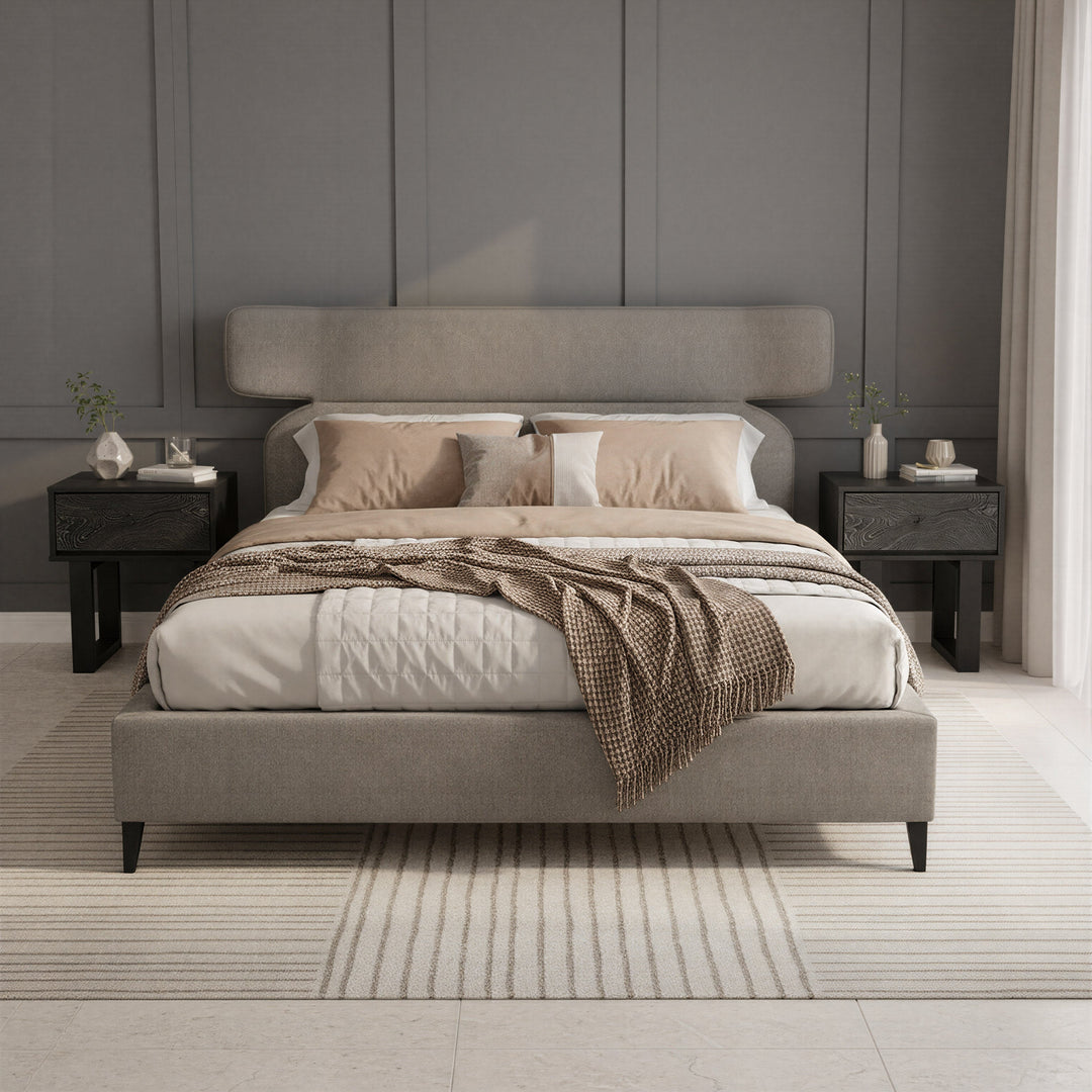 Dusa King Bed Olive Brown