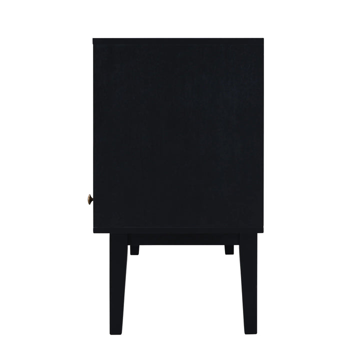 SwayLiving Holly & Martin Simms Midcentury Modern Media Console - Black MEDIA + TV STANDS