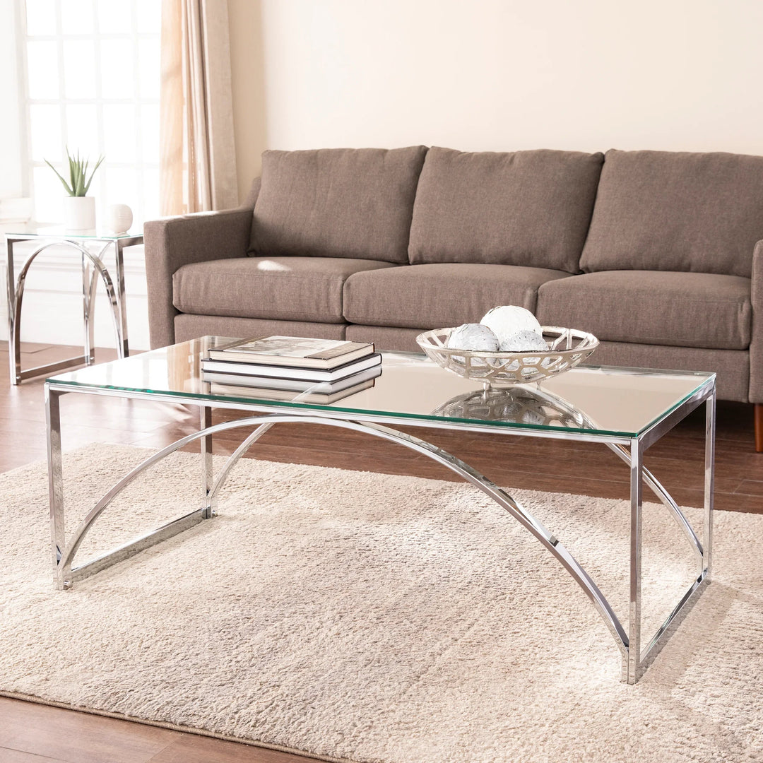 SwayLiving Stevenly Glass-Top Cocktail Table COFFEE TABLES