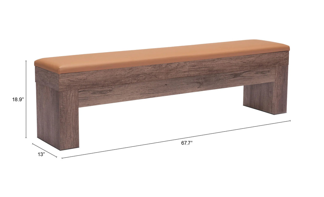 SwayLiving Bonker Storage Bench (Set of 2) Brown BENCHES