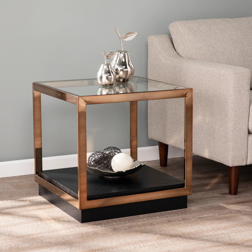 SwayLiving Lexina Glass-Top End Table ACCENT TABLES