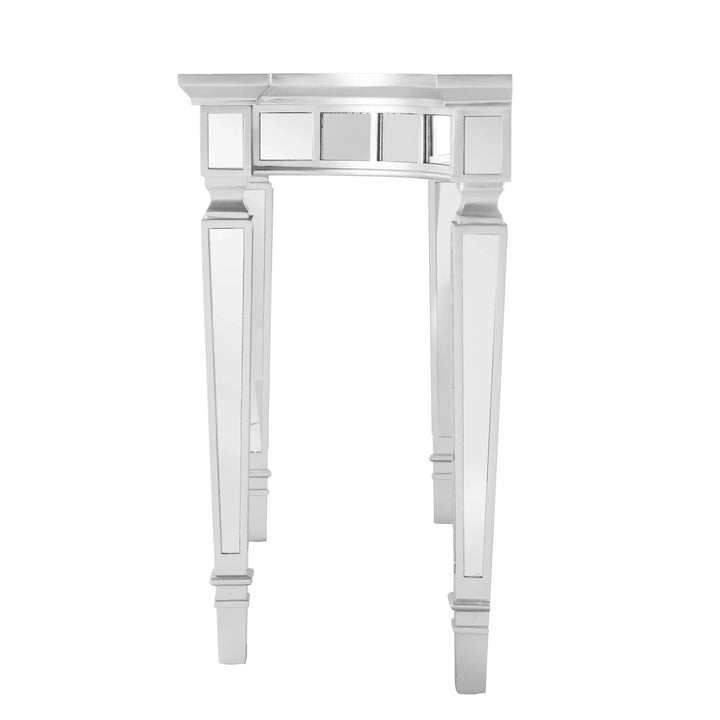 SwayLiving Glenview Glam Mirrored Console Table - Matte Silver CONSOLE TABLES