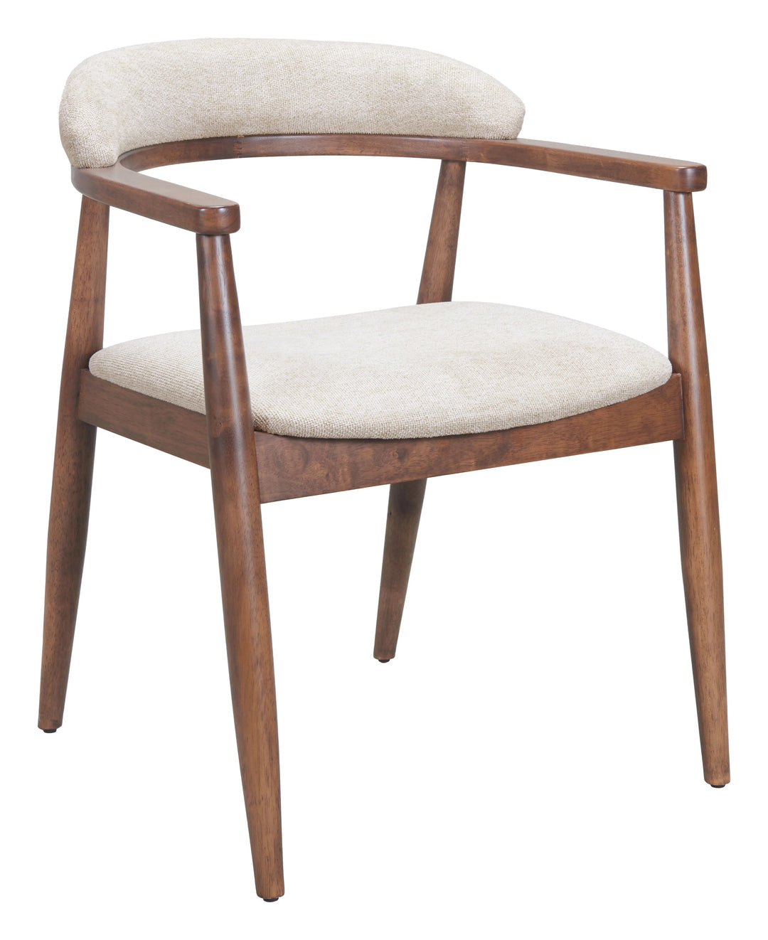 SwayLiving Goka Dining Chair Beige & Walnut - Set of 2 DINING CHAIRS