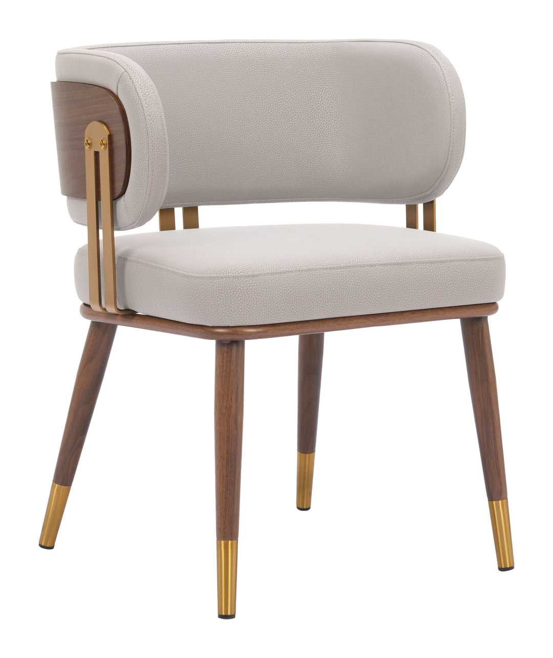 Brew Dining Chair Beige & Walnut