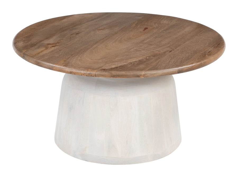 SwayLiving Goblet Coffee Table Brown & White COFFEE TABLES