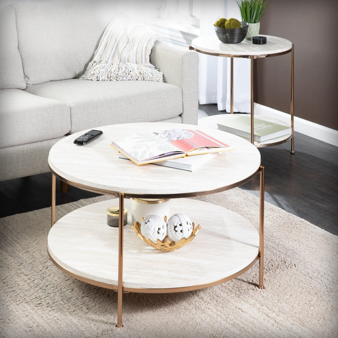 SwayLiving Silas Faux Stone Coffee Table COFFEE TABLES