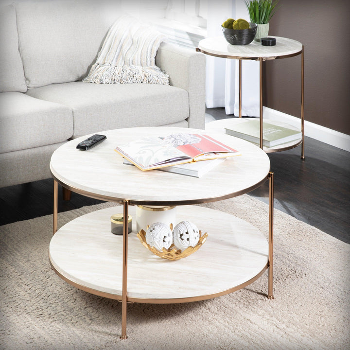 SwayLiving Silas Faux Stone Coffee Table COFFEE TABLES