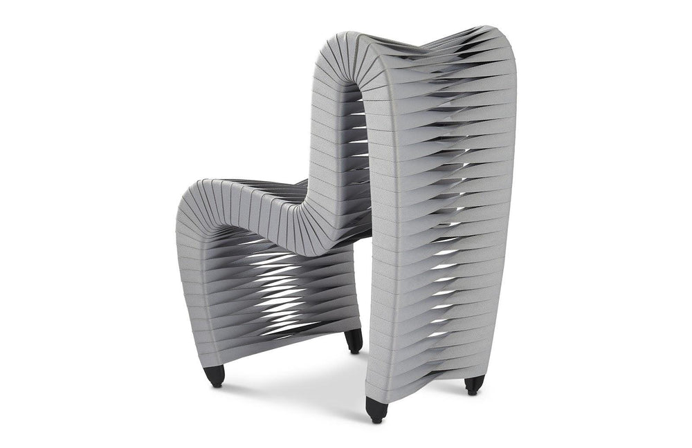 SwayLiving Seat Belt Dining Chair, Gray/Gray - Set of 2 DINING CHAIRS