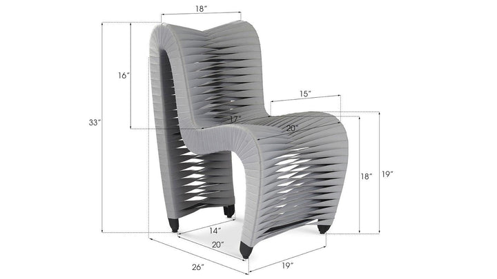 SwayLiving Seat Belt Dining Chair, Gray/Gray - Set of 2 DINING CHAIRS