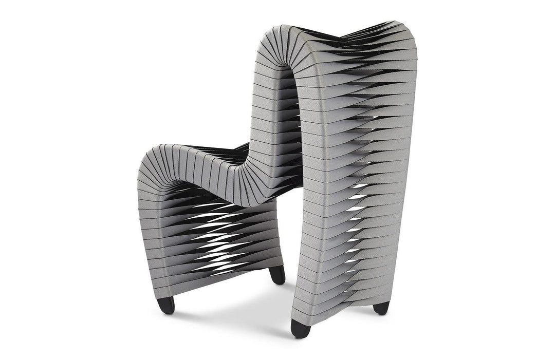 SwayLiving Seat Belt Dining Chair, Gray/Black - Set of 2 DINING CHAIRS