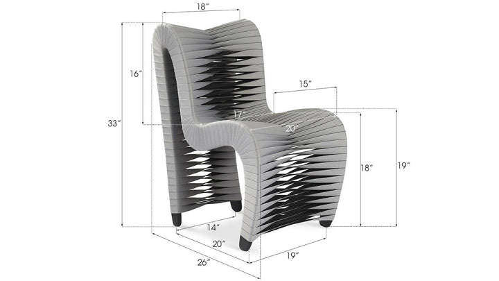 SwayLiving Seat Belt Dining Chair, Gray/Black - Set of 2 DINING CHAIRS