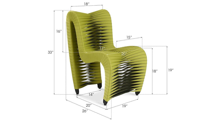 SwayLiving Seat Belt Dining Chair, Green - Set of 2 DINING CHAIRS