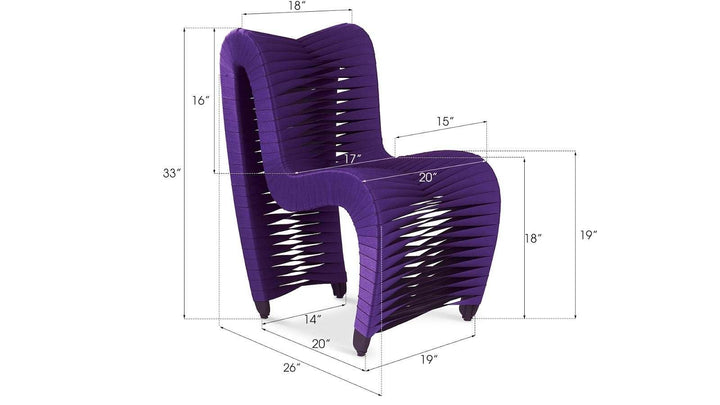 SwayLiving Seat Belt Dining Chair, Purple - Set of 2 DINING CHAIRS