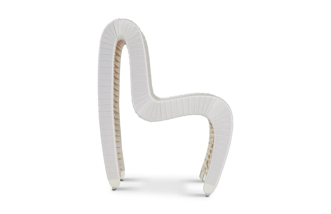 SwayLiving Seat Belt Dining Chair, White/Off-White - Set of 2 DINING CHAIRS