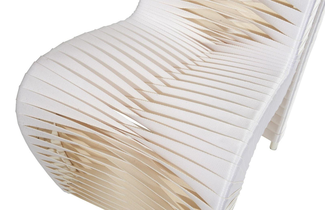 SwayLiving Seat Belt Dining Chair, White/Off-White - Set of 2 DINING CHAIRS
