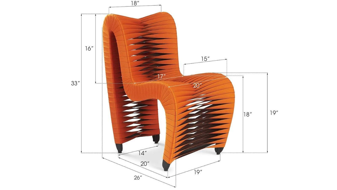 SwayLiving Seat Belt Dining Chair, Orange - Set of 2 DINING CHAIRS