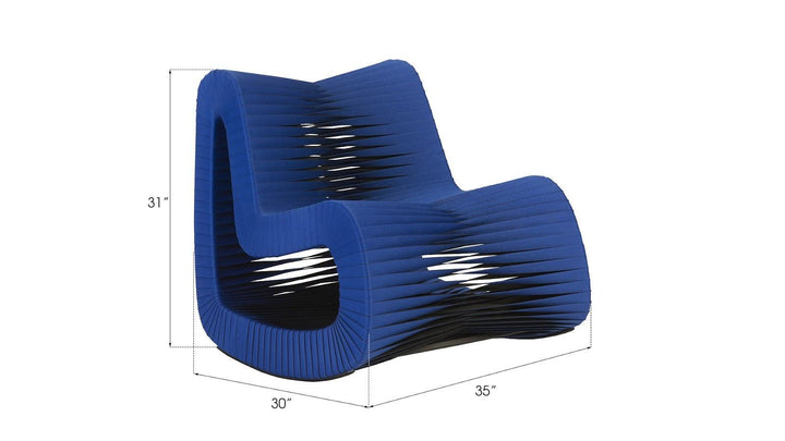 SwayLiving Seat Belt Rocking Chair, Blue/Black ACCENT + LOUNGE CHAIRS