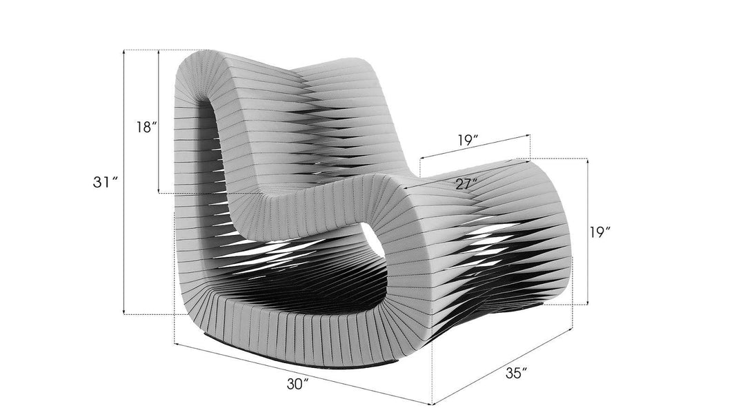 SwayLiving Seat Belt Rocking Chair, Gray/Black ACCENT + LOUNGE CHAIRS