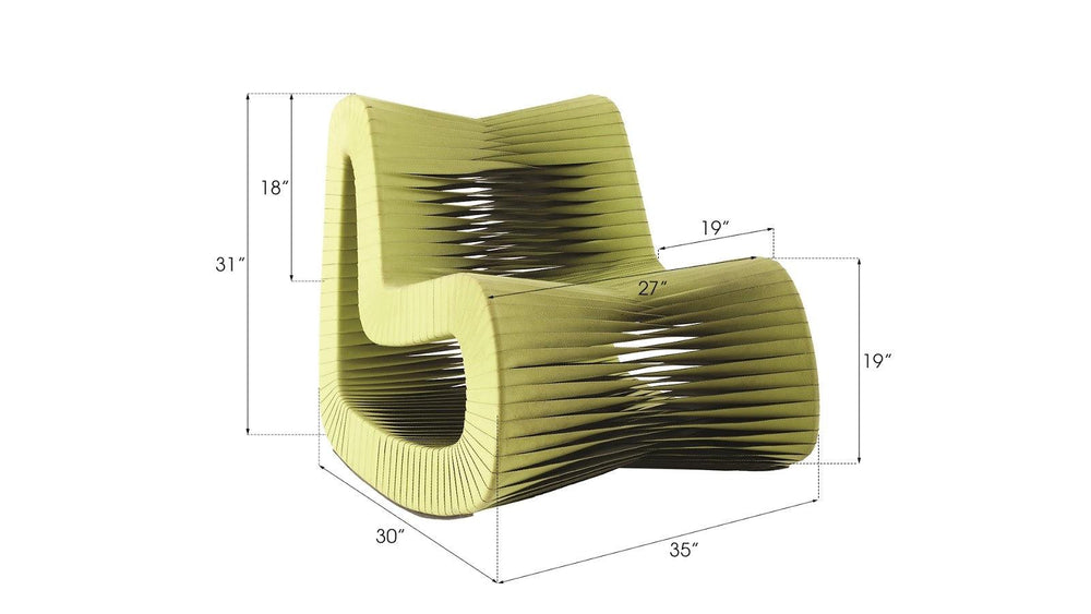 SwayLiving Seat Belt Rocking Chair, Green ACCENT + LOUNGE CHAIRS
