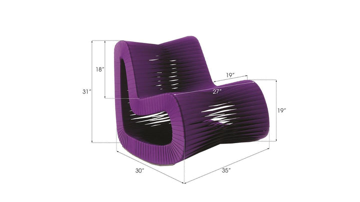SwayLiving Seat Belt Rocking Chair, Purple ACCENT + LOUNGE CHAIRS