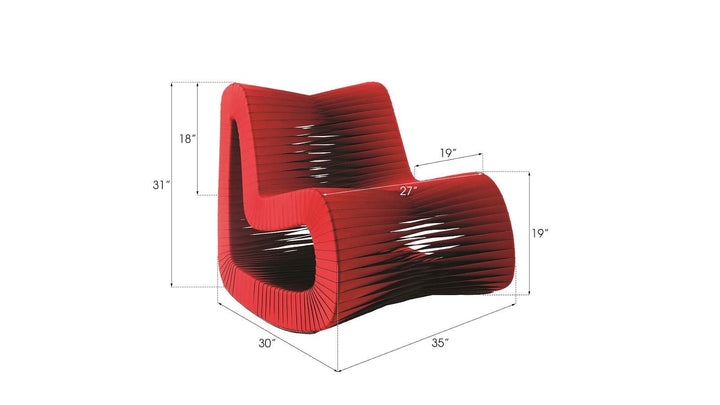 SwayLiving Seat Belt Rocking Chair, Red ACCENT + LOUNGE CHAIRS