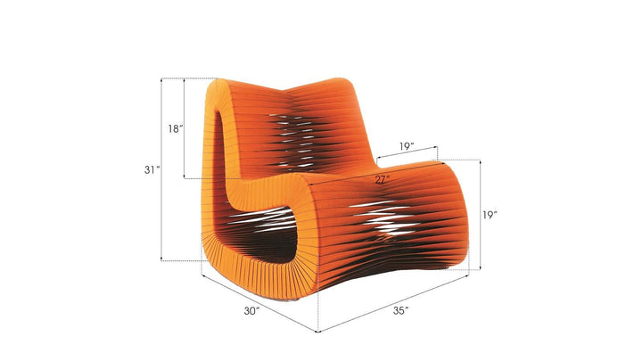 SwayLiving Seat Belt Rocking Chair, Orange ACCENT + LOUNGE CHAIRS