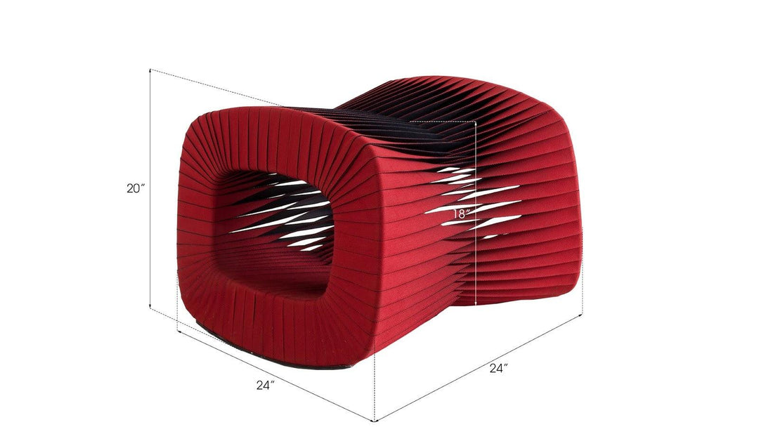SwayLiving Seat Belt Ottoman, Red OTTOMANS, POUFS, + STOOLS