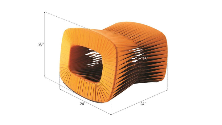 SwayLiving Seat Belt Ottoman, Orange OTTOMANS, POUFS, + STOOLS
