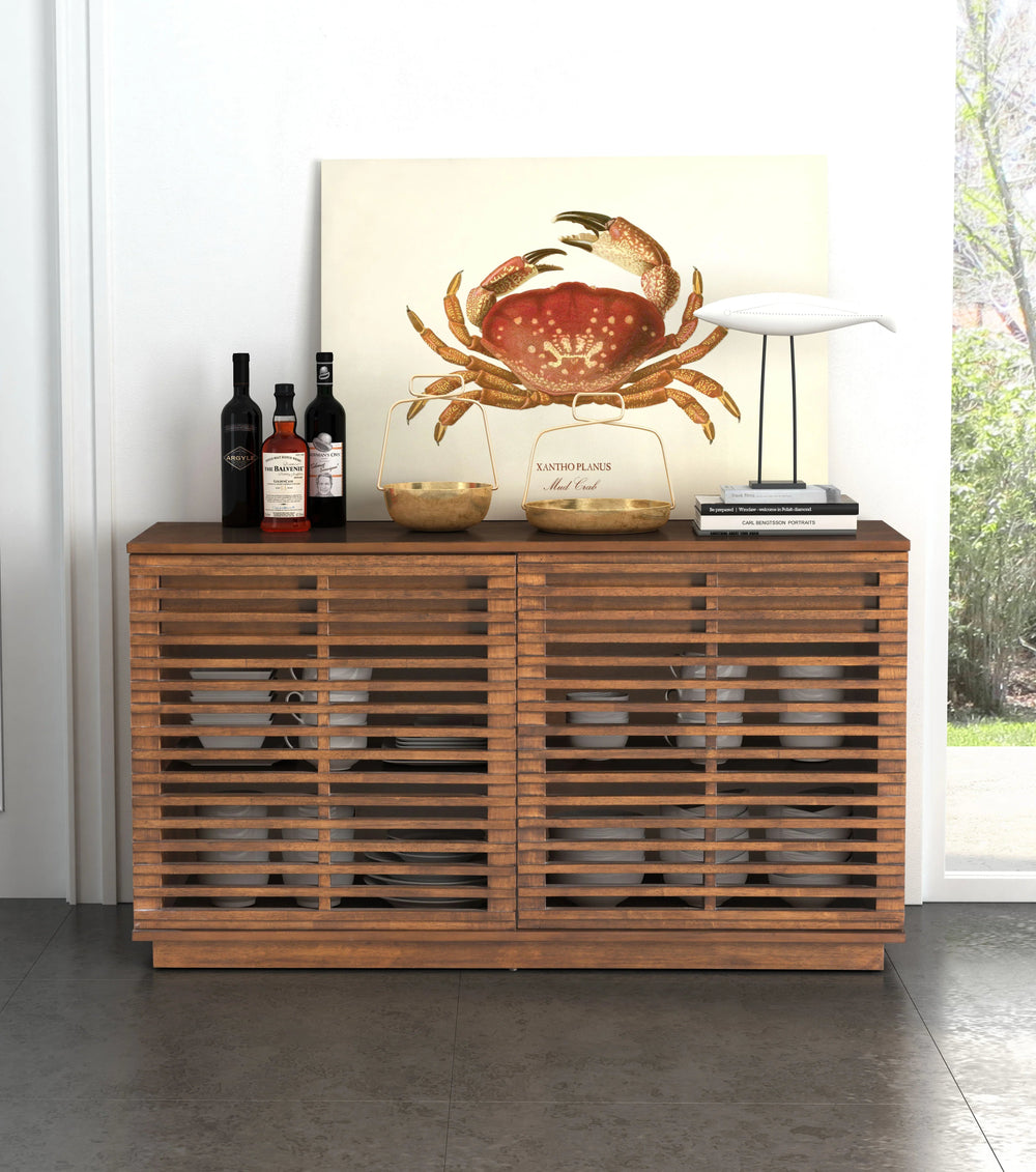 SwayLiving Linea Credenza Walnut SIDEBOARDS + CABINETS