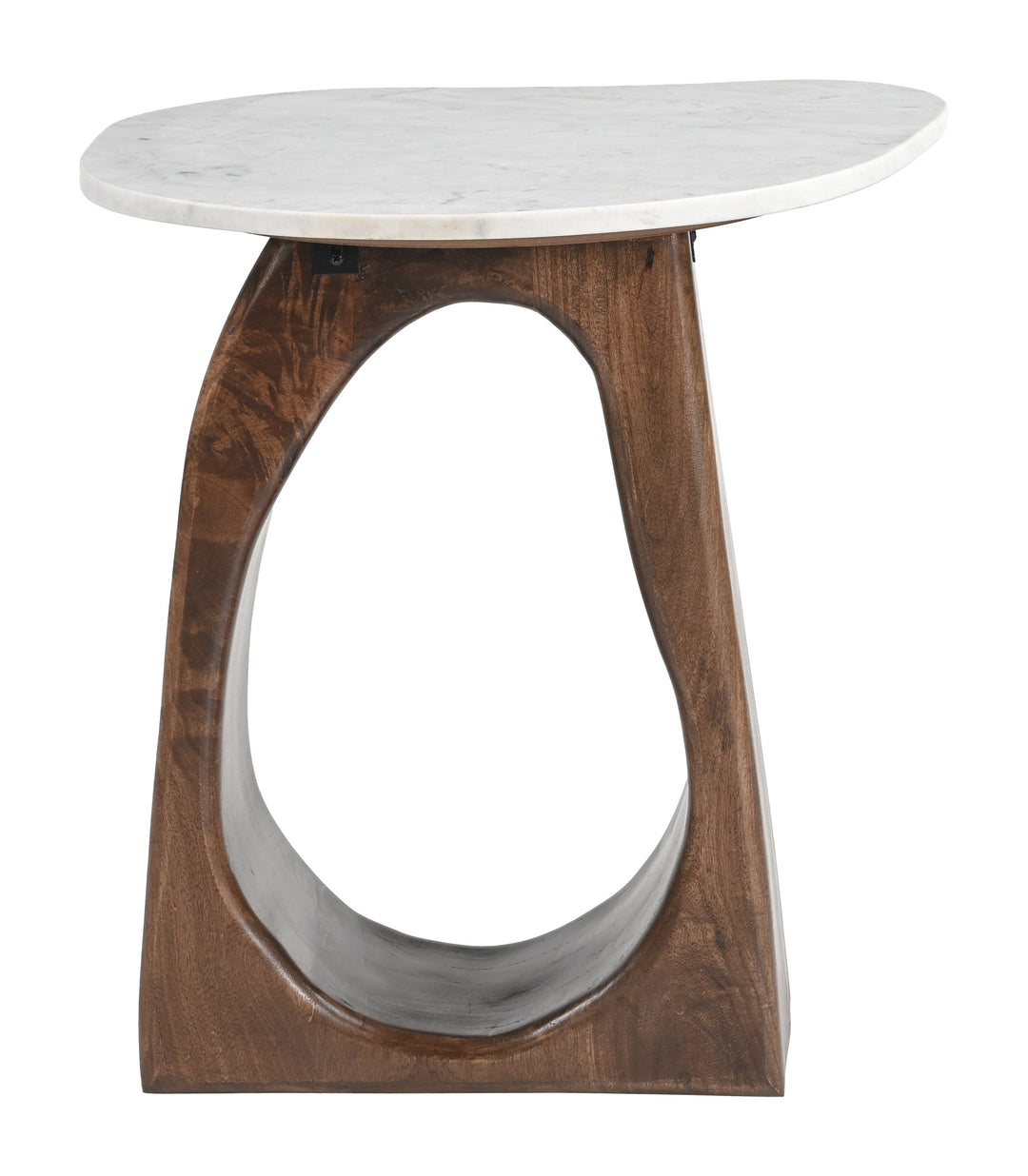 Vara Side Table White & Walnut