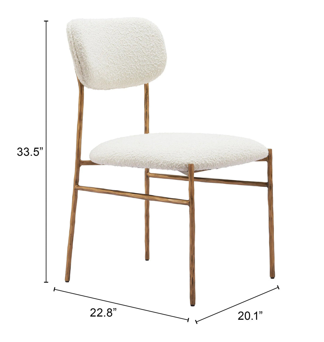 SwayLiving Sydhavnen Dining Chair Cream & Gold - Set of 2 DINING CHAIRS