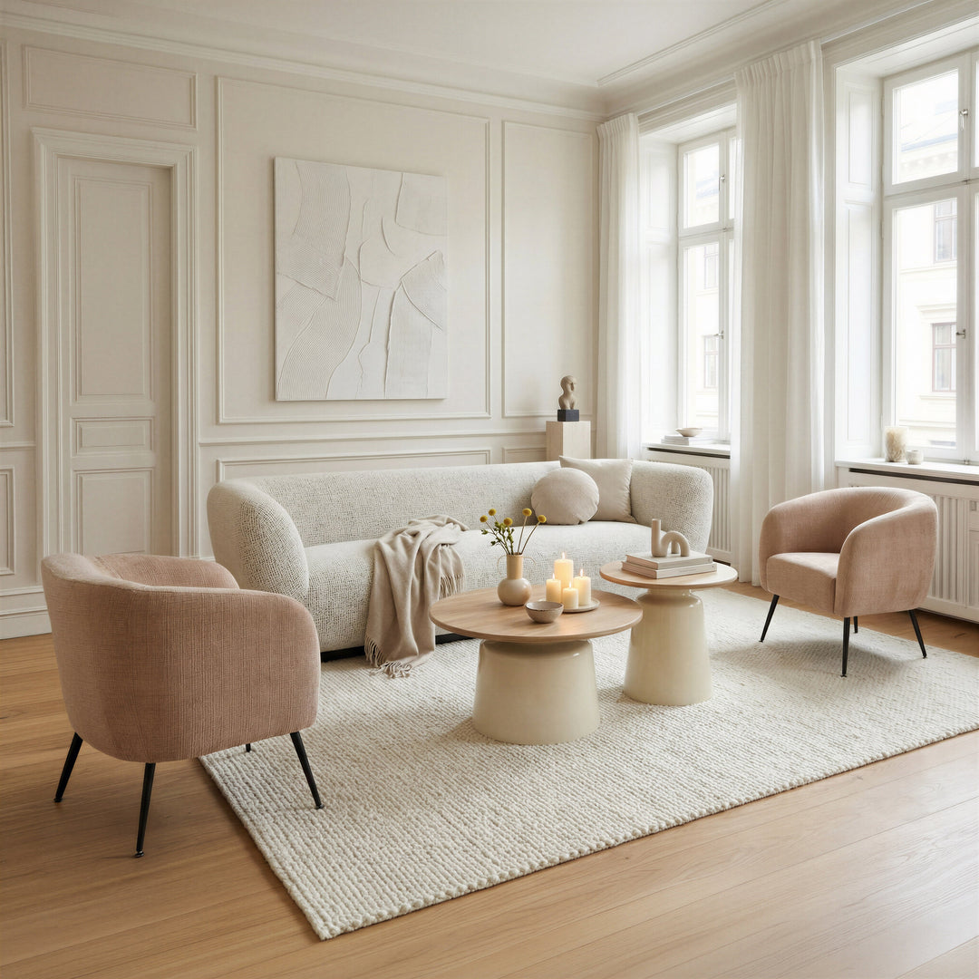 Lireen Coffee Table Set (2-Piece) Natural & Ivory