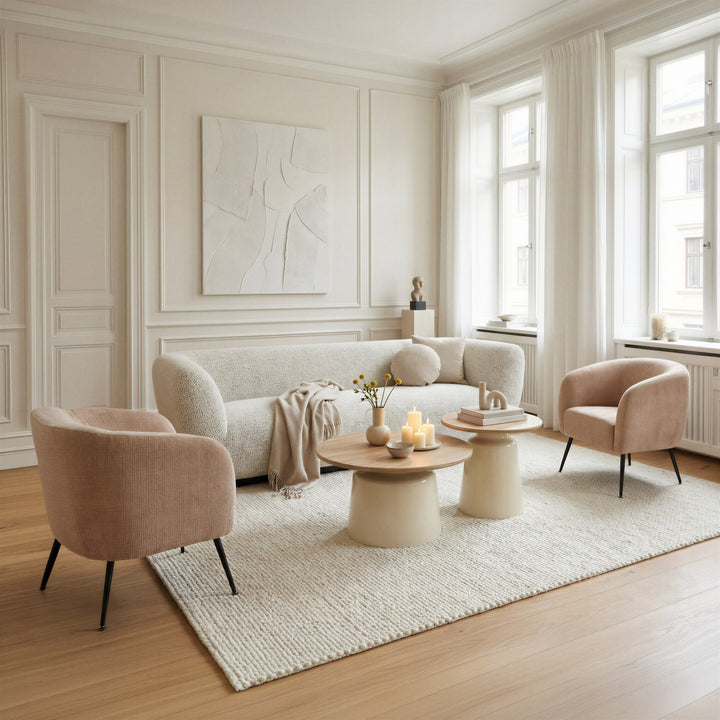 Lireen Coffee Table Set (2-Piece) Natural & Ivory