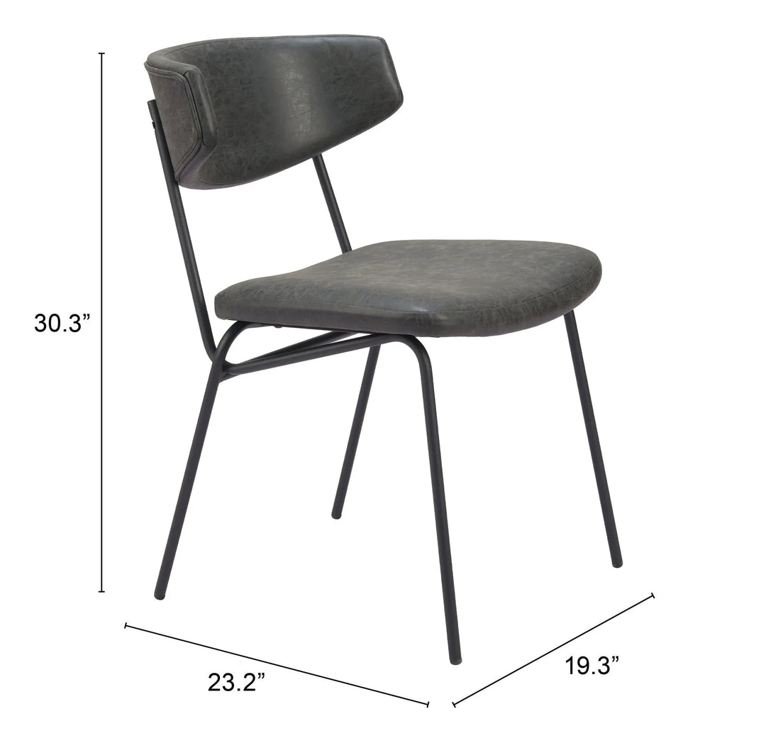 SwayLiving Charon Dining Chair (Set of 2) Vintage Black DINING CHAIRS