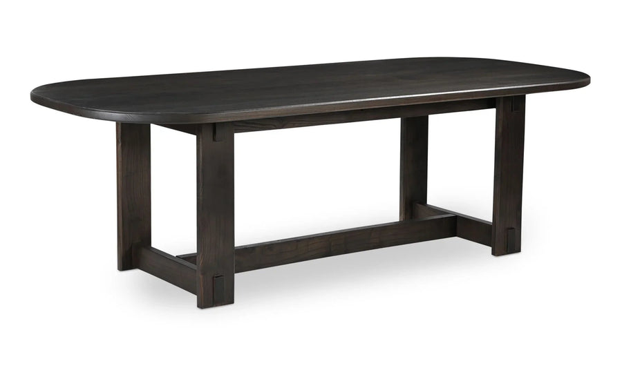 Glenn Oval Dining Table Dark Brown - SwayLiving