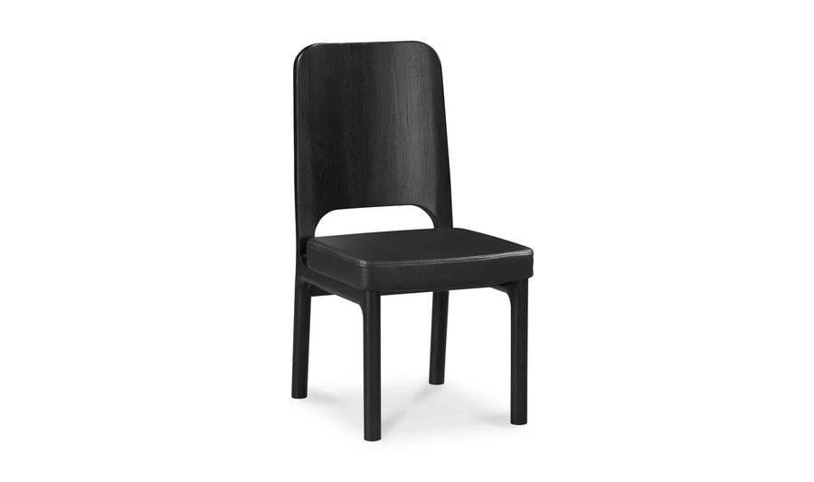 Kerr Dining Chair Vegan Leather Black - Set Of Two - SwayLiving