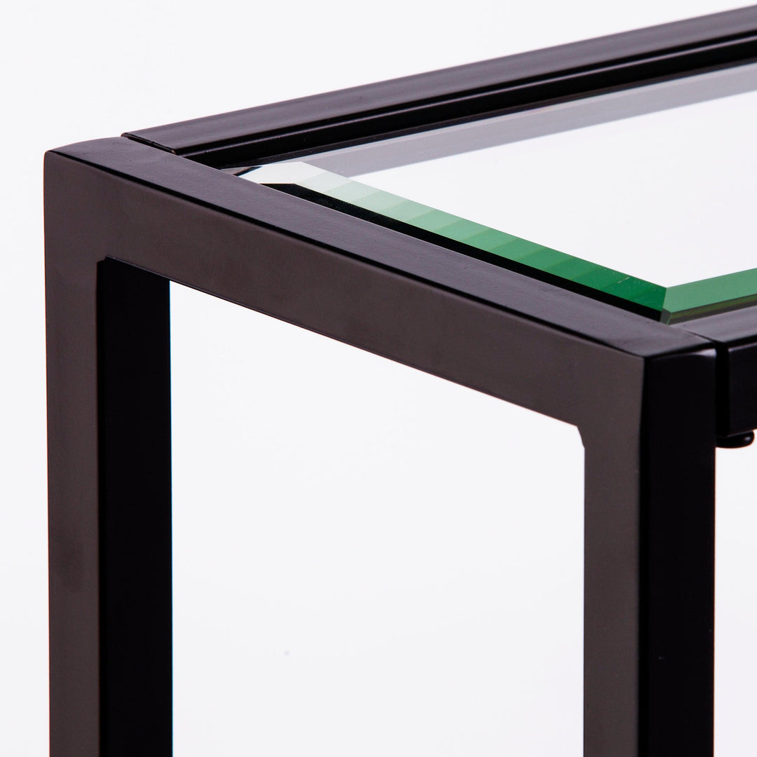 SwayLiving Bergen Glass Console Table - Black CONSOLE TABLES