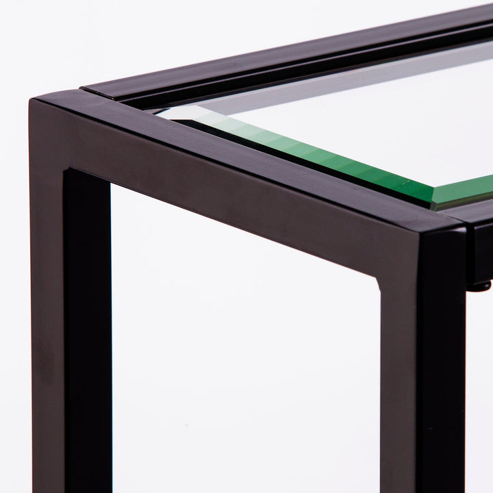 SwayLiving Bergen Glass Console Table - Black CONSOLE TABLES