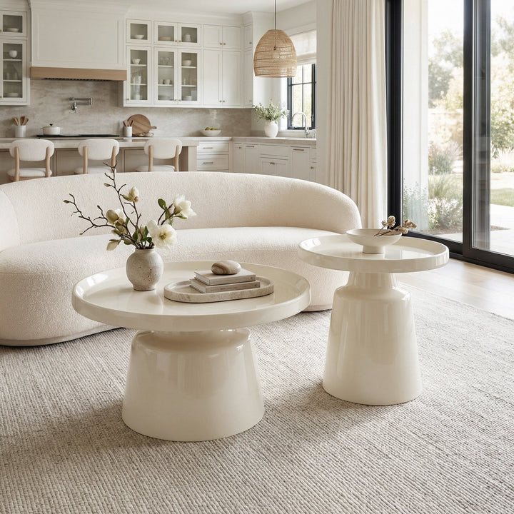 Beurre Coffee Table Set (2-Piece) Ivory