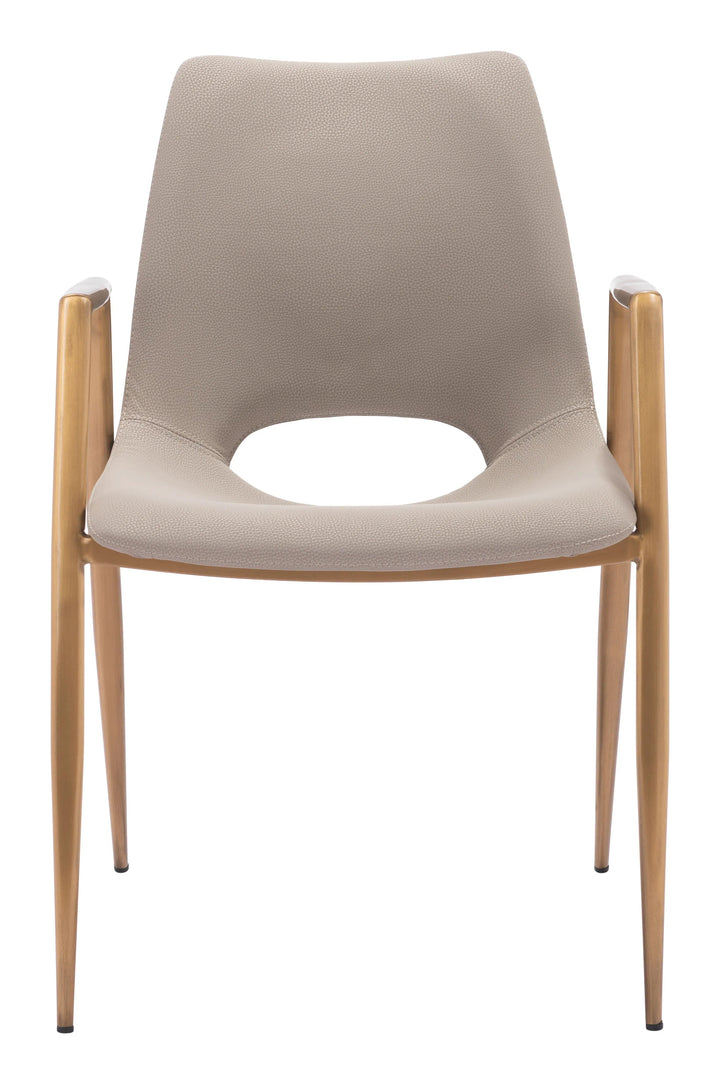 SwayLiving Desi Dining Chair (Set of 2) Beige & Gold DINING CHAIRS
