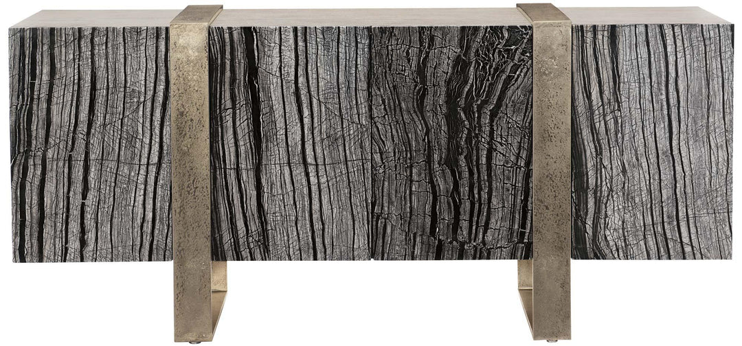 SwayLiving - Linea Entertainment Credenza Stainless - 384875G | SwayLiving