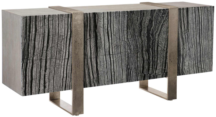 SwayLiving - Linea Entertainment Credenza Stainless - 384875G | SwayLiving
