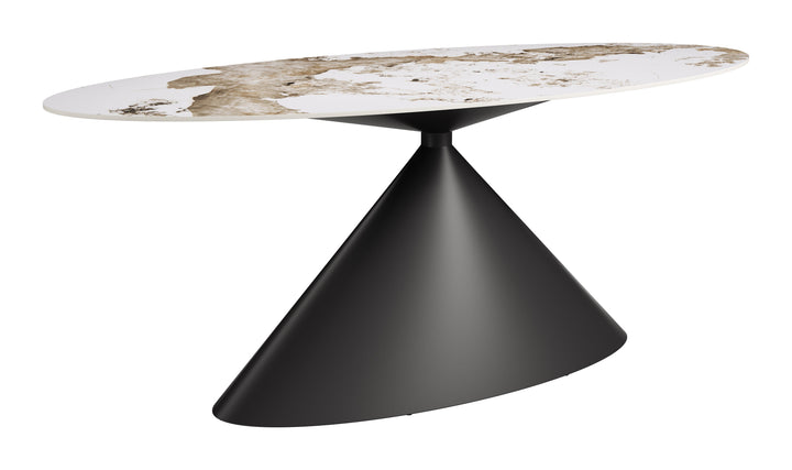 Armana Dining Table White & Brown