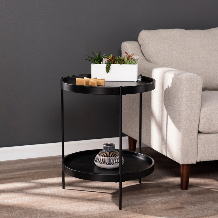 SwayLiving Verlington Round Farmhouse Style End Table ACCENT TABLES
