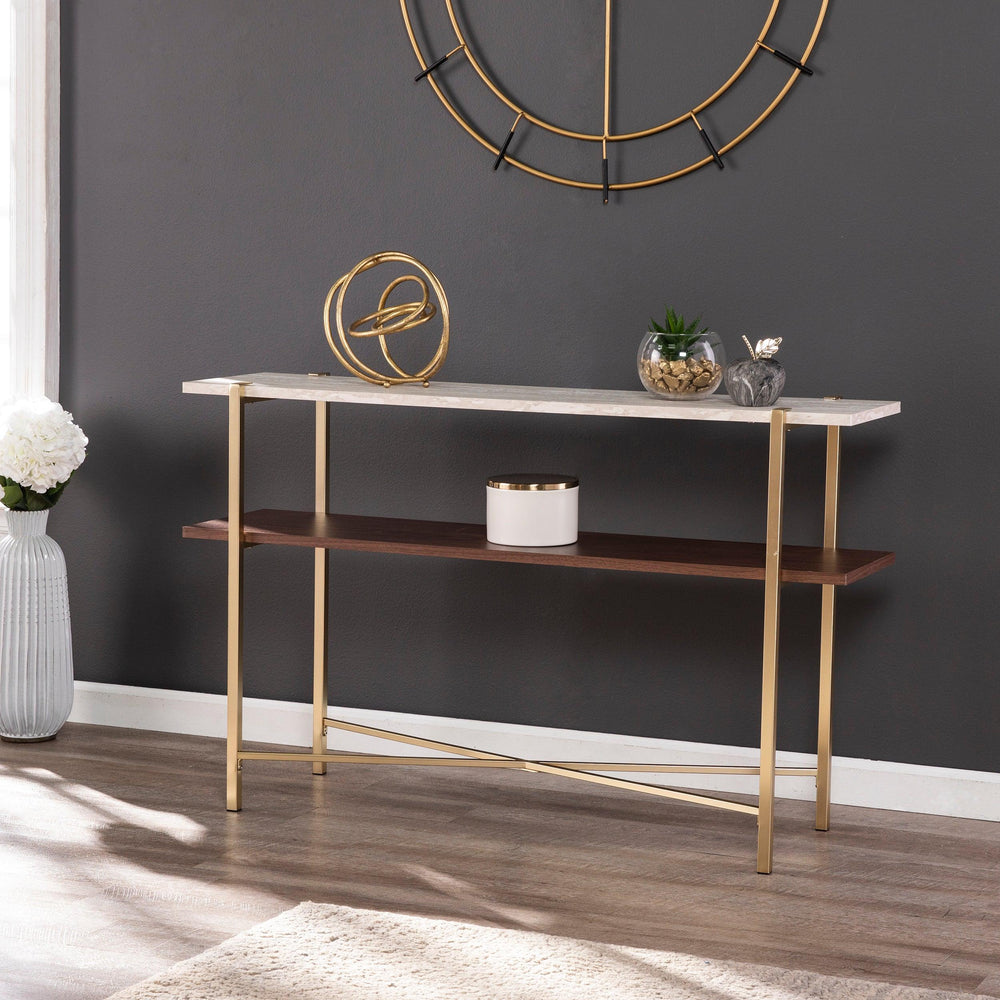 SwayLiving Ardmillan Faux Marble Console Table w/ Storage CONSOLE TABLES